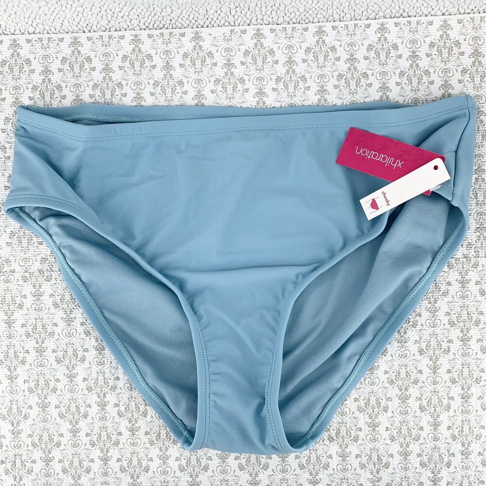 Xhilaration Swim Bottoms Hipster Cheeky Bikini Light Blue Sz X (14W) PID-PRR94Z